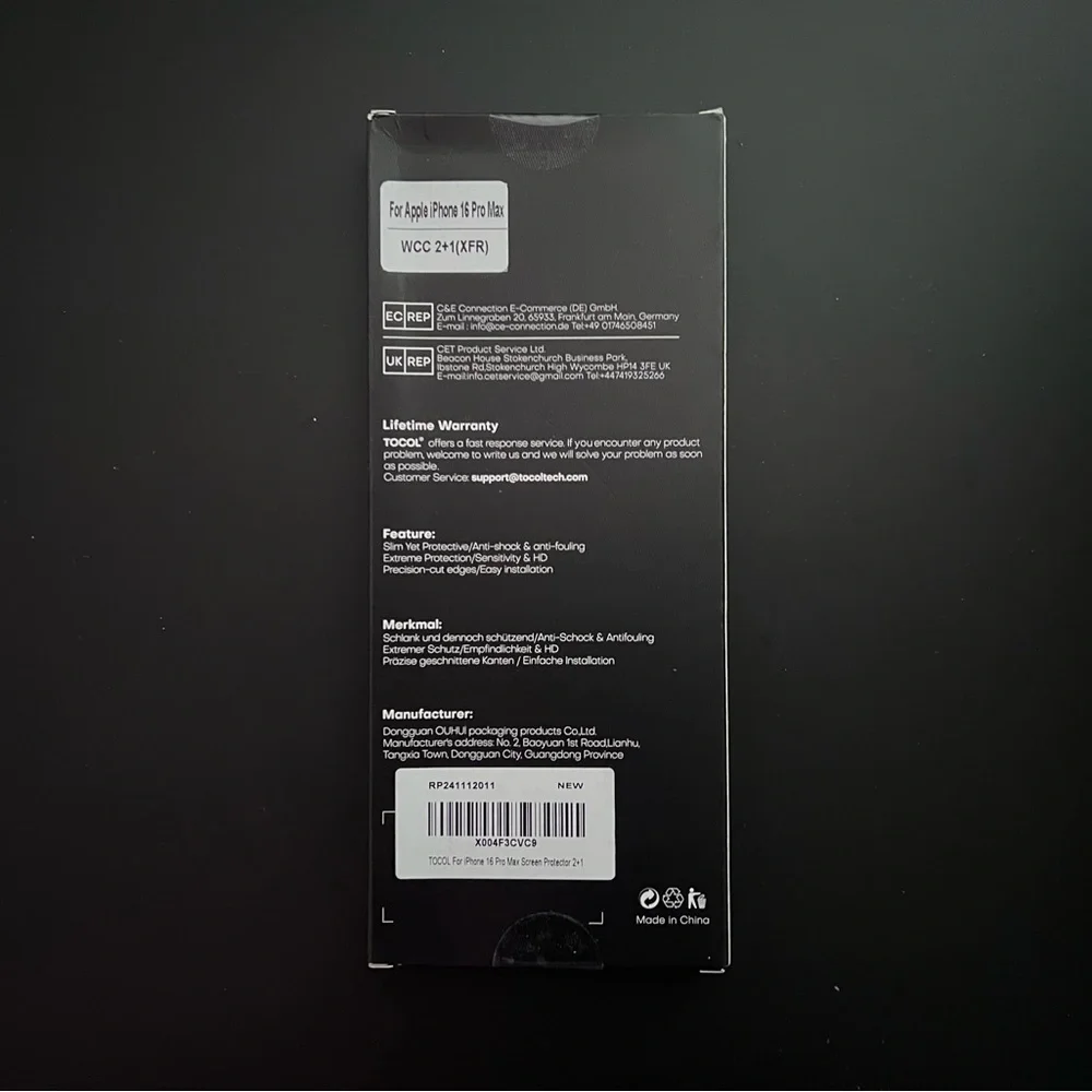Black Screen Protector for Smartphones